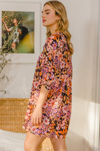 Load image into Gallery viewer, ODDI Full Size Floral Tied Neck Mini Dress
