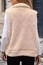 Load image into Gallery viewer, Fuzzy Plaid Texture Zip Up Vest Coat

