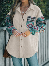 Load image into Gallery viewer, Perfee Pocketed Geometric Collared Neck Shacket
