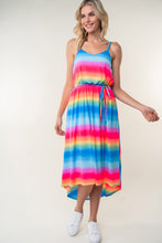 Load image into Gallery viewer, White Birch Full Size Ombre Striped Midi Cami Dress
