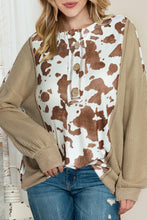 Load image into Gallery viewer, Printed Dropped Shoulder Long Sleeve Blouse

