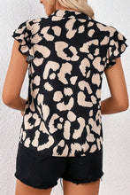 Load image into Gallery viewer, Leopard Notched Cap Sleeve Blouse

