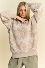 Load image into Gallery viewer, Davi &amp; Dani Flower Texture Round Neck Dropped Shoulder Sweater
