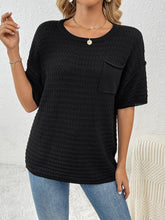 Load image into Gallery viewer, Round Neck Half Sleeve Knit Top
