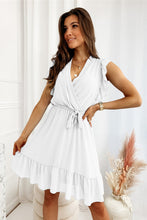 Load image into Gallery viewer, Full Size Ruffled Surplice Cap Sleeve Dress
