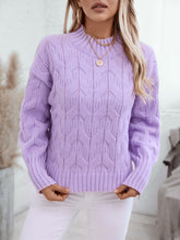 Load image into Gallery viewer, Cable Knit Mock Neck Long Sleeve Sweater
