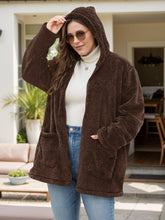 Load image into Gallery viewer, Plus Size Zip Up Long Sleeve Hooded Outerwear
