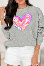 Load image into Gallery viewer, Valentine’s Day Heart Round Neck Drop Shoulder Sweatshirt
