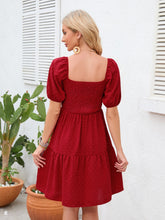 Load image into Gallery viewer, Swiss Dot Smocked Square Neck Dress
