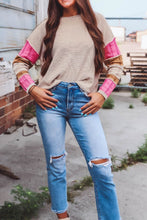 Load image into Gallery viewer, Color Block Round Neck Long Sleeve  Sweater
