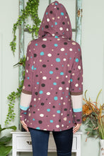 Load image into Gallery viewer, Celeste Full Size Polka Dot Drawstring Hoodie
