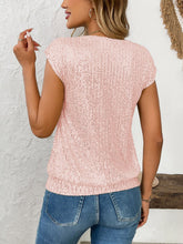 Load image into Gallery viewer, Sequin V-Neck Cap Sleeve Top
