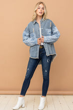 Load image into Gallery viewer, And The Why Full Size Paisley Print Quilted Sleeves Denim Jacket
