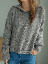 Load image into Gallery viewer, Collared Neck Long Sleeve Sweater
