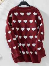 Load image into Gallery viewer, Heart V-Neck Button Up Long Sleeve Cardigan
