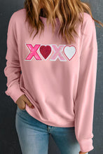 Load image into Gallery viewer, Valentine’s Day XOXO Round Neck Long Sleeve Sweatshirt
