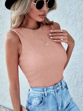 Load image into Gallery viewer, Textured Round Neck Tank

