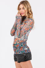 Load image into Gallery viewer, SAGE + FIG Floral Mesh Long Sleeve Top
