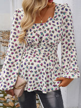 Load image into Gallery viewer, Devine Peplum Printed Long Sleeve Blouse
