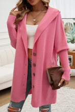 Load image into Gallery viewer, Button Up Long Sleeve Hooded Cardigan
