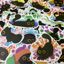 Load image into Gallery viewer, Stickers - Black Cat Colorful Splatter

