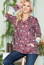 Load image into Gallery viewer, Celeste Full Size Polka Dot Drawstring Hoodie
