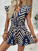 Load image into Gallery viewer, Printed Surplice Cap Sleeve Romper
