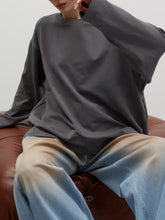 Load image into Gallery viewer, Round Neck Dropped Shoulder Long Sleeve T-Shirt
