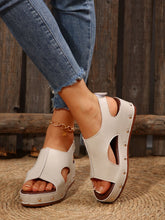 Load image into Gallery viewer, PU Leather Studded Wedge Sandals
