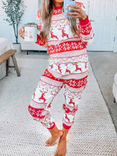 Load image into Gallery viewer, Full Size Christmas Element Round Neck Top and Pants Set
