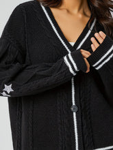 Load image into Gallery viewer, Star Embroidered V-Neck Long Sleeve Cardigan
