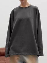 Load image into Gallery viewer, Round Neck Dropped Shoulder Long Sleeve T-Shirt

