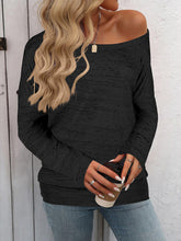 Load image into Gallery viewer, Full Size Heathered Long Sleeve Top
