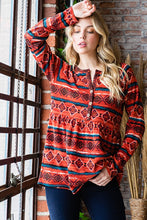 Load image into Gallery viewer, Heimish Full Size Geometric Button Detail Long Sleeve Babydoll Top
