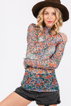 Load image into Gallery viewer, SAGE + FIG Floral Mesh Long Sleeve Top
