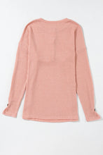 Load image into Gallery viewer, Ribbed Half Button Long Sleeve Knit Top
