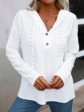 Load image into Gallery viewer, Drawstring Eyelet Long Sleeve Hoodie
