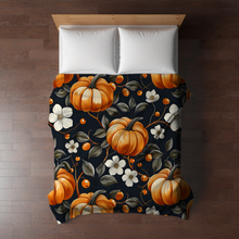 Load image into Gallery viewer, Blanket - Halloween - Pumpkin Floral Vines - PREORDER 7/29-8/1
