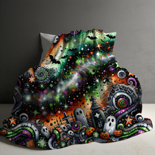 Load image into Gallery viewer, Blanket - Halloween - Green Orange Swirl - PREORDER 7/29-8/1
