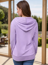 Load image into Gallery viewer, Full Size Drawstring Half Zip Long Sleeve Hoodie
