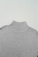 Load image into Gallery viewer, Slit Leopard Mock Neck Dropped Shoulder Sweater
