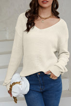 Load image into Gallery viewer, V-Neck Drop Shoulder Sweater
