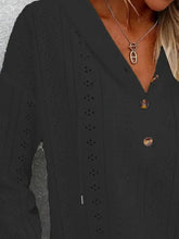 Load image into Gallery viewer, Drawstring Eyelet Long Sleeve Hoodie
