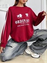 Load image into Gallery viewer, Letter Graphic Round Neck Long Sleeve Sweatshirt
