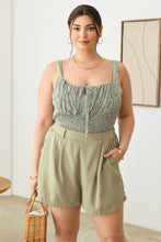 Load image into Gallery viewer, Zenobia Plus Size Half Elastic Waist Shorts with Pockets
