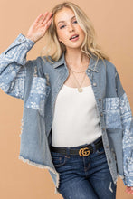 Load image into Gallery viewer, And The Why Full Size Paisley Print Quilted Sleeves Denim Jacket
