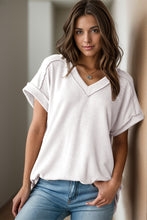 Load image into Gallery viewer, Textured V-Neck Short Sleeve Top
