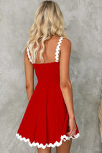 Load image into Gallery viewer, Contrast Trim Square Neck Mini Dress
