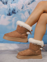 Load image into Gallery viewer, Faux Fur Suede Round Toe Boots
