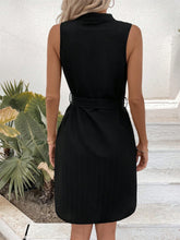 Load image into Gallery viewer, Tied Buttoned Up Notched Sleeveless Dress
